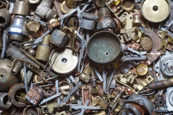 A,Pile,Of,Non,Ferrous,Metal,Scrap,,brass.